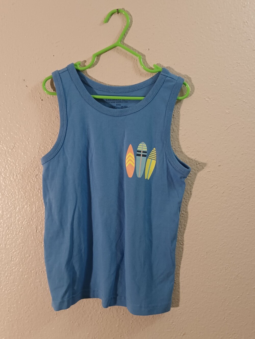 Caribbean Joe Boys' Blue Surfboard Tank Top